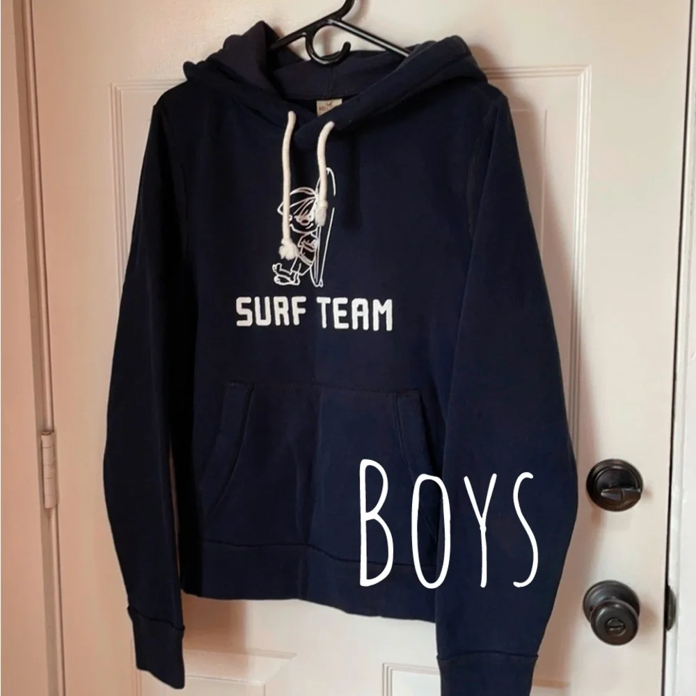 πHPπHOLLISTER Surf πββοΈ Team Boys Hoodie in Navy Blue with White accents! - Picture 1 of 11